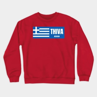 Thiva City with Greek Flag Crewneck Sweatshirt